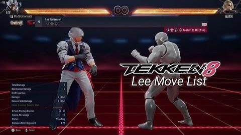 Lee Chaolan Move List - TEKKEN 8