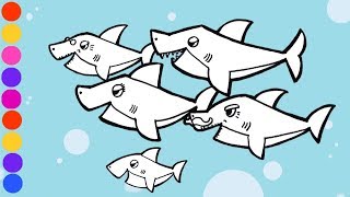 Baby Shark Song jolly Drawing and Coloring Pages Learn Colors | Toy Kids Art screenshot 5