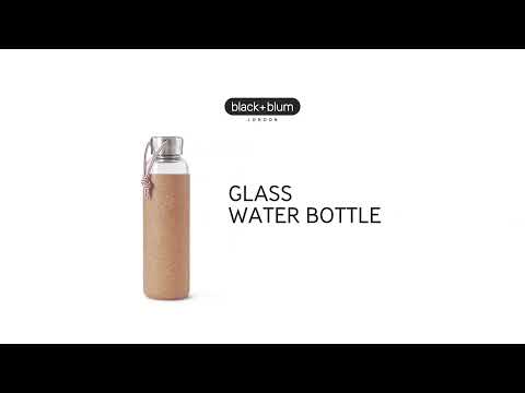 Black+Blum, Glass Water Bottle, Black and Blum