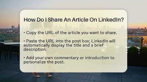 How Do I Share An Article On LinkedIn? - Everyday-Networking