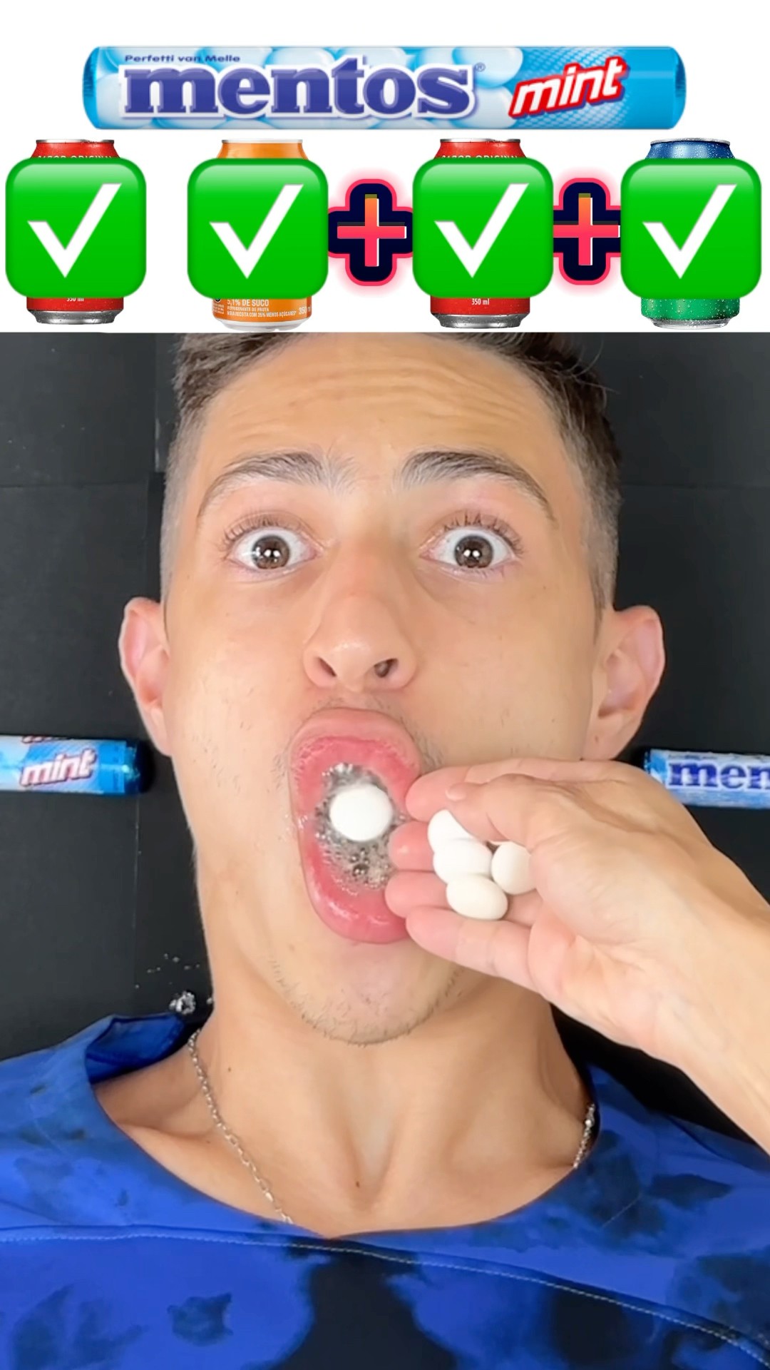Joguei refrigerante e mentos na boca?!? #shorts #challenge