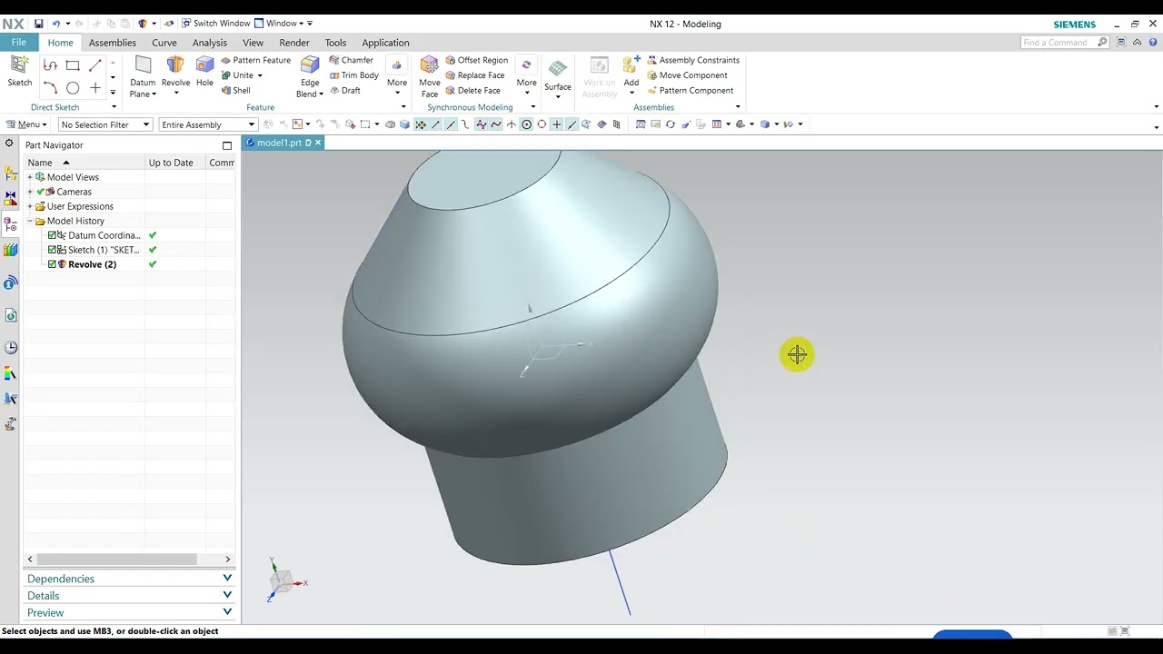 3  Lệnh revolve lệnh hole NXM NX