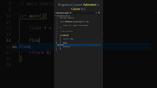 Program to Convert Fahrenheit to Celsius in C  #cprogramming