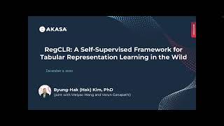 RegCLR: A Self-Supervised Framework for Tabular Representation Learning in the Wild (poster pitch)