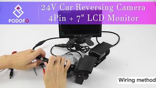 12V/24V Car Reversing Camera 4Pin   7' LCD Monitor (F0505C3) Apperance Wiring guide Function display