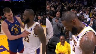 NIKOLA JOKIC SHARES EMOTIONAL MOMENT WITH LBJ! GRABS HIM ON THE WAY OUT!