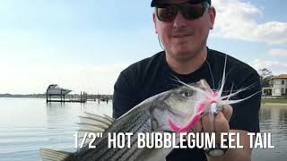 9in Details about / Fat Cow Fishing Jig Strips Eel Tail