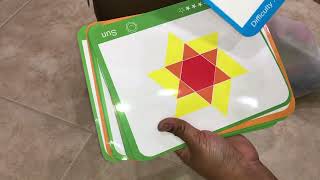 300 PCS Wooden Pattern Blocks Set for Kids with 24 Double-Sided Design Cards(48 Patterns)