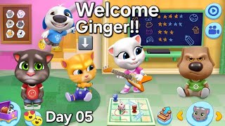 Day 05 || Welcome Ginger!! || Let's Play My Talking Tom And Friends || Gameplay 
