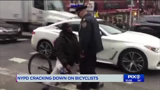 Protesters rally against NYPD crackdown on cyclists
