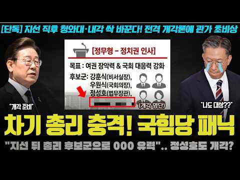 "차기 총리설에 000, 홍준표보다 놀랍다ㅠ".. 지선 뒤 대규모 개각설 화제! 정성호 장관까지? 대박 ㄷㄷ