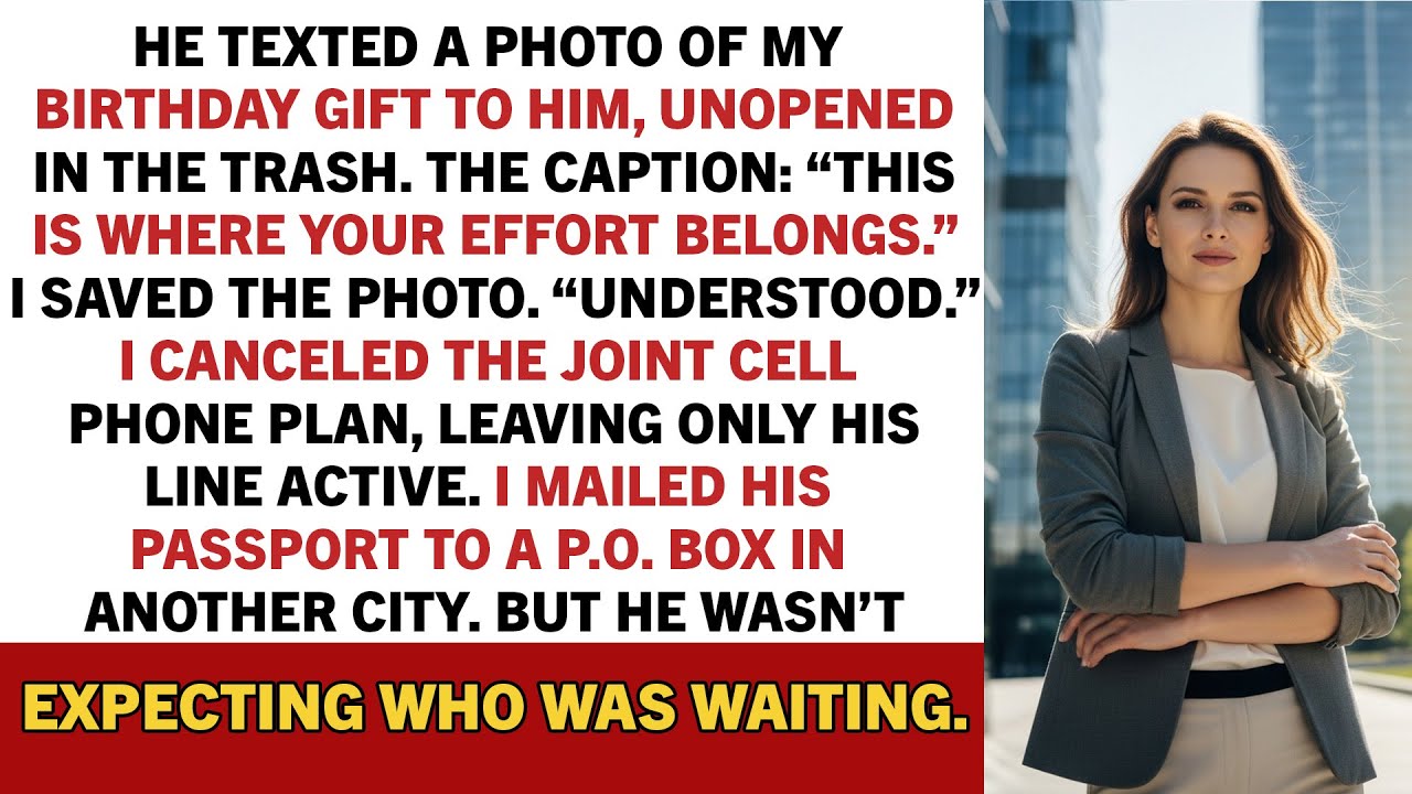 He texted a photo of my birthday gift to him, unopened in the trash. The caption: //Reddit Stories