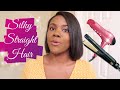 RELAXED HAIR | How I Blow Dry and Flat Iron my Relaxed Hair