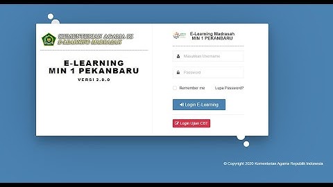 Tutorial Login Siswa Di Aplikasi E- Learning Madrasah
