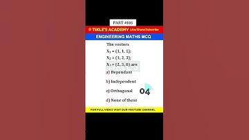 ENGINEERING MATHS MCQ 103 #shorts #engineeringmathematics #tiklesacademy