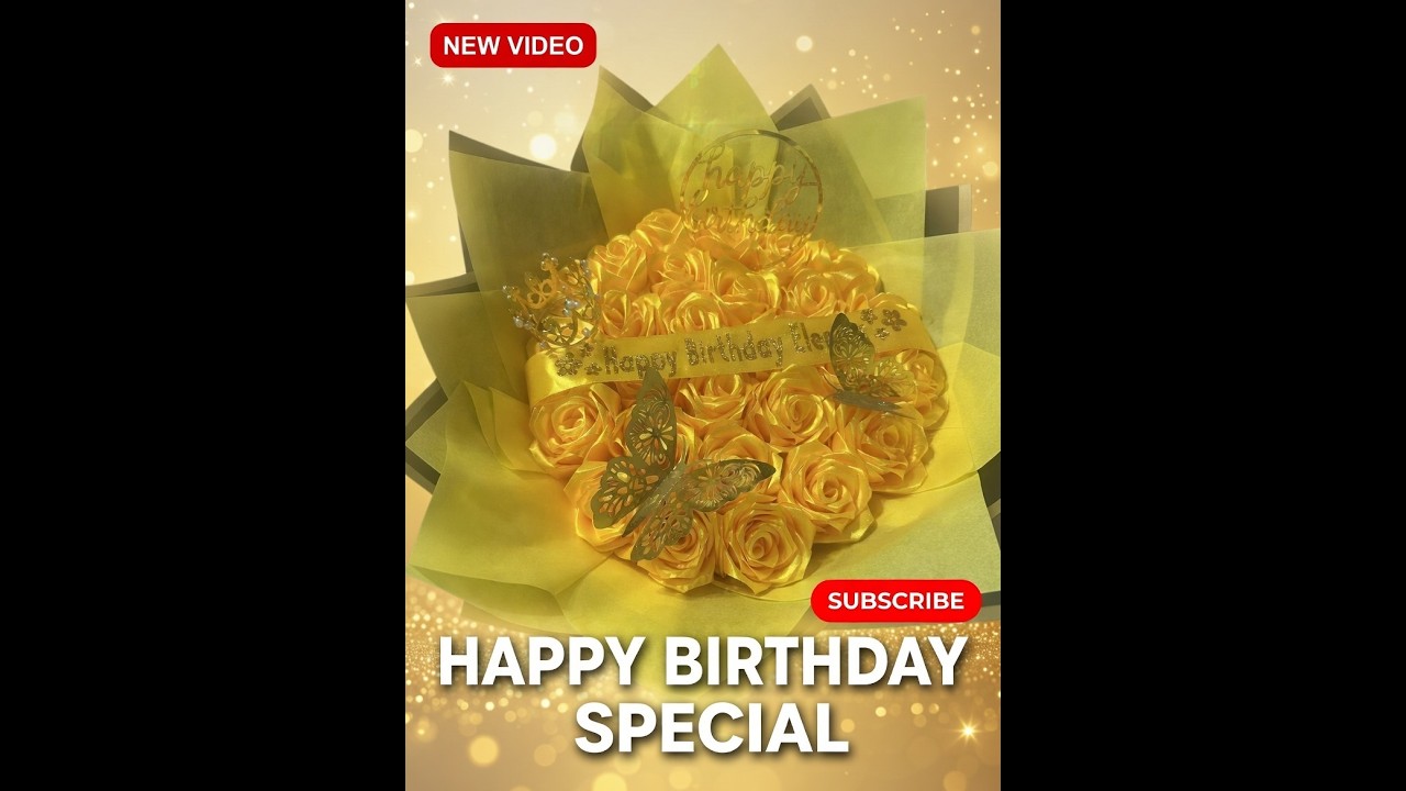 El Regalo Perfecto de Cumpleaños! Final Rosas Eternas Doradas con Corona y Mariposas ✨