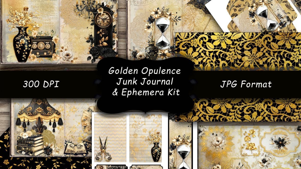 Digital release Golden Opulence Junk Journal and Ephemera Kit.