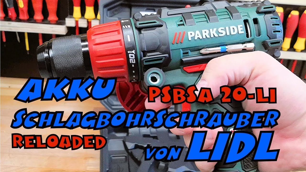 Im Einsatz: LIDL - PARKSIDE® 20V 2-Gang Akku Schlagbohrschrauber PSBSA 20-LI  B2 - YouTube