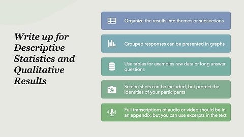 Reporting Descriptive Statistics and Qualitative Data in the Results Section