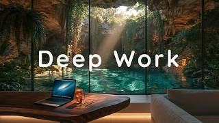 Full Deep Work Music In A Hidden Cave Oasis | Ambient Focus Music & Flow State Music For Studying Guide