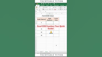 How to Use the COS Function in Excel: Simple Steps! #excel #excelshorts