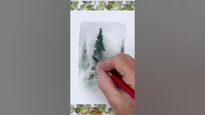 Easy (but convincing) watercolor fir trees in snow - click through to the full tutorial to see how!