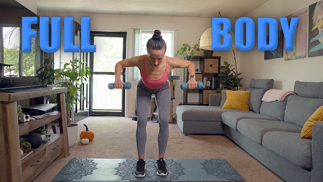 20 MIN FULL BODY SCULPT WORKOUT With Light Dumbbells | All Standing, No ...