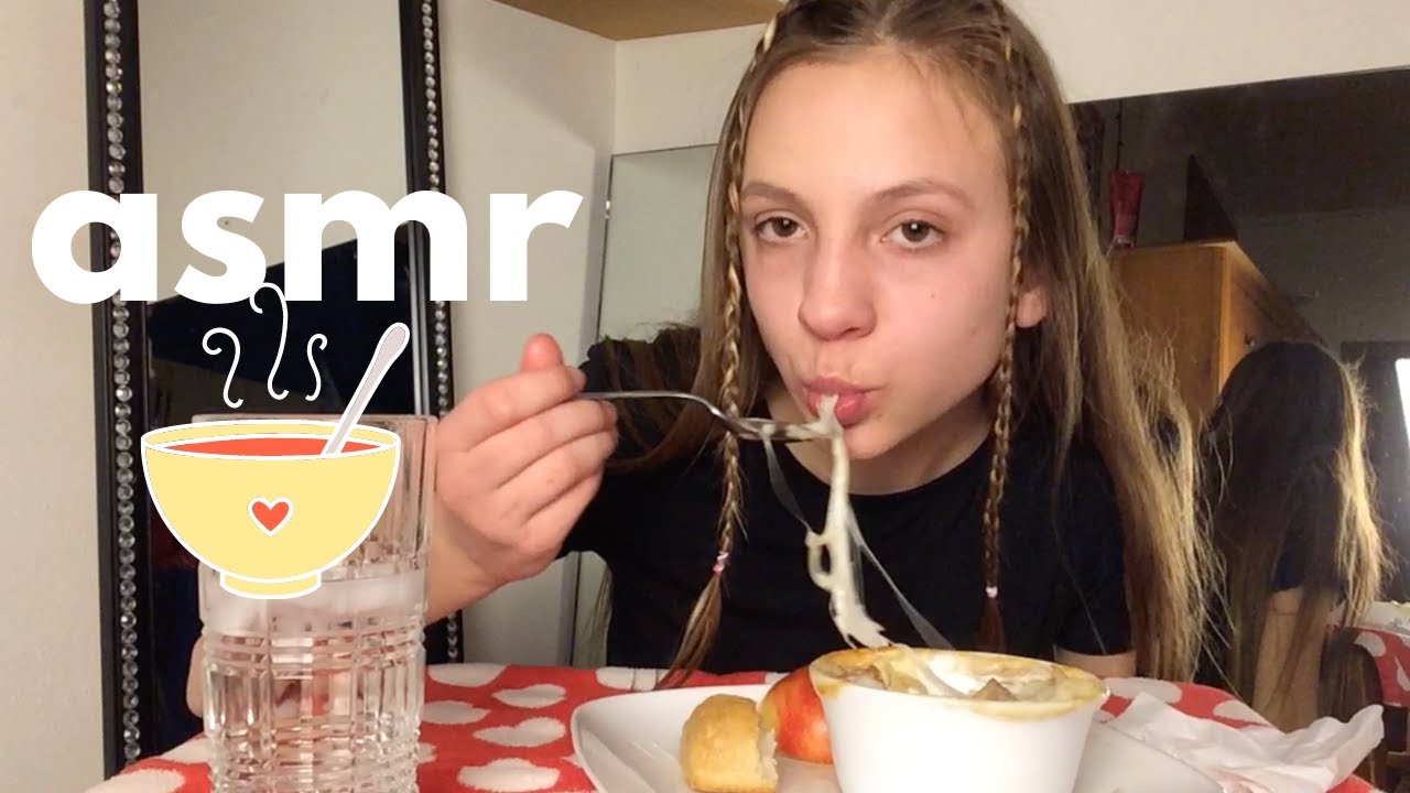 ASMR EATING FRENCH ONION SOUP (SLURPING SOUNDS)