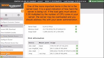 Checking your server status and information in WHM