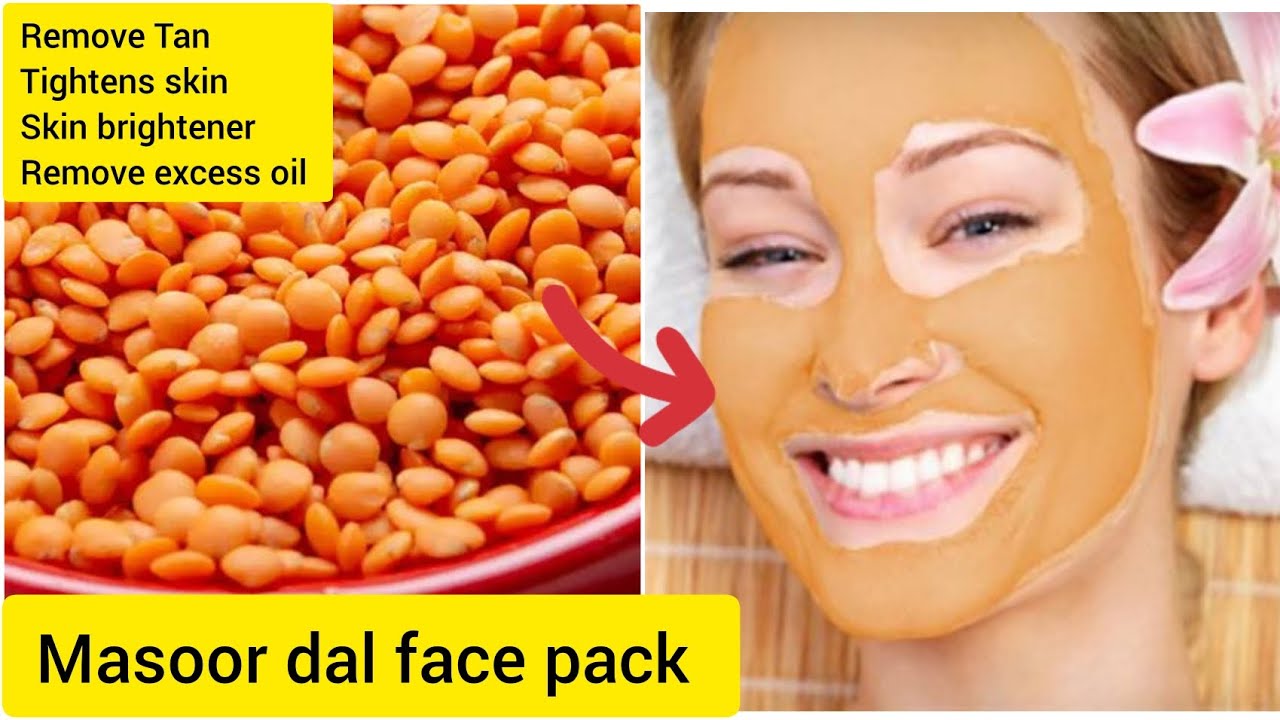Homemade Masoor dal face pack & rice cream for skin whitening and skin