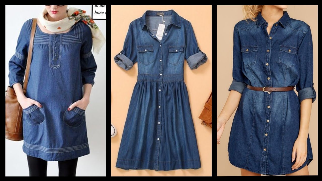 outstanding Denim shirts denim body cone dress denim frock styles and ...