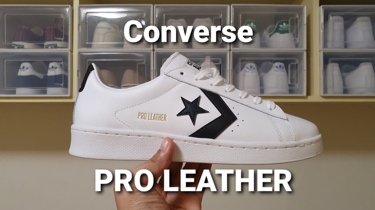 converse pro leather on feet