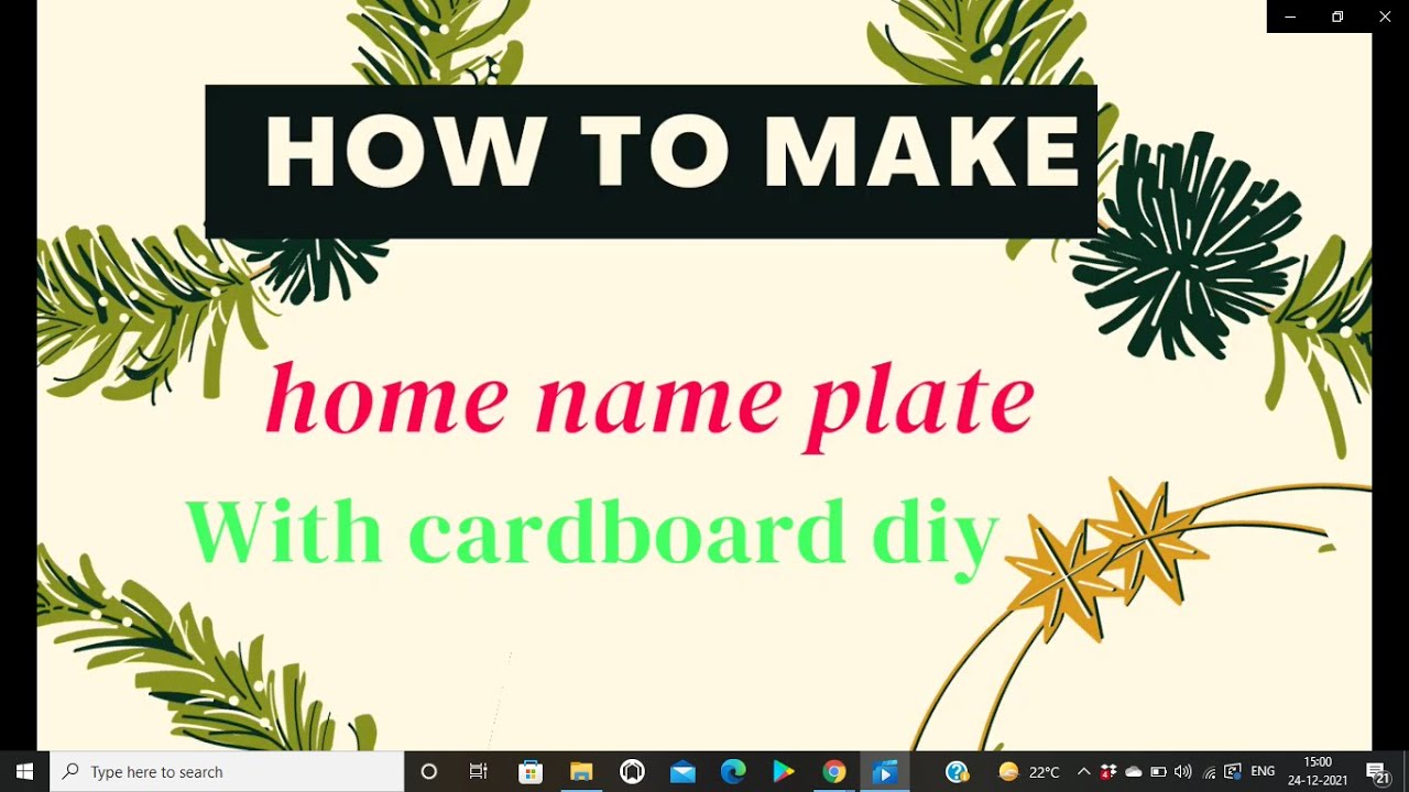 How to make cardboard name plate for your home YouTube