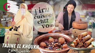 JE VAIS AU MARCHÉ VÉTU DU HAÏK AVANT DE CUISINER UNE SPÉCIALITÉ ALGÉROISE (Tadjine el khokh) 🇩🇿