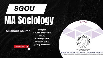 MA Sociology at SGOU-All about Course #sgou #masociology #sreenarayanaguruopenuniversity