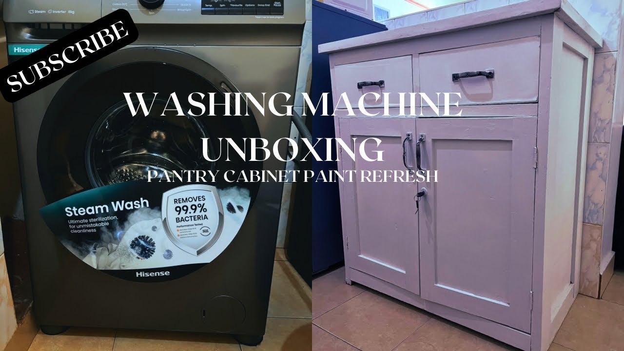 Видеоблог о модернизации дома: распаковка и установка стиральной машины, обновление краски на шка...