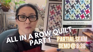 Part 1: Sewing partial seams in All in a Row quilt top