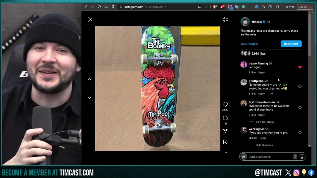 Tim Pool é PRO, e vai construir um skatepark no valor de $2M Dollars