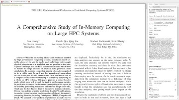 [ICDCS2020]A Comprehensive Study of In Memory Computing on Large HPC Systems