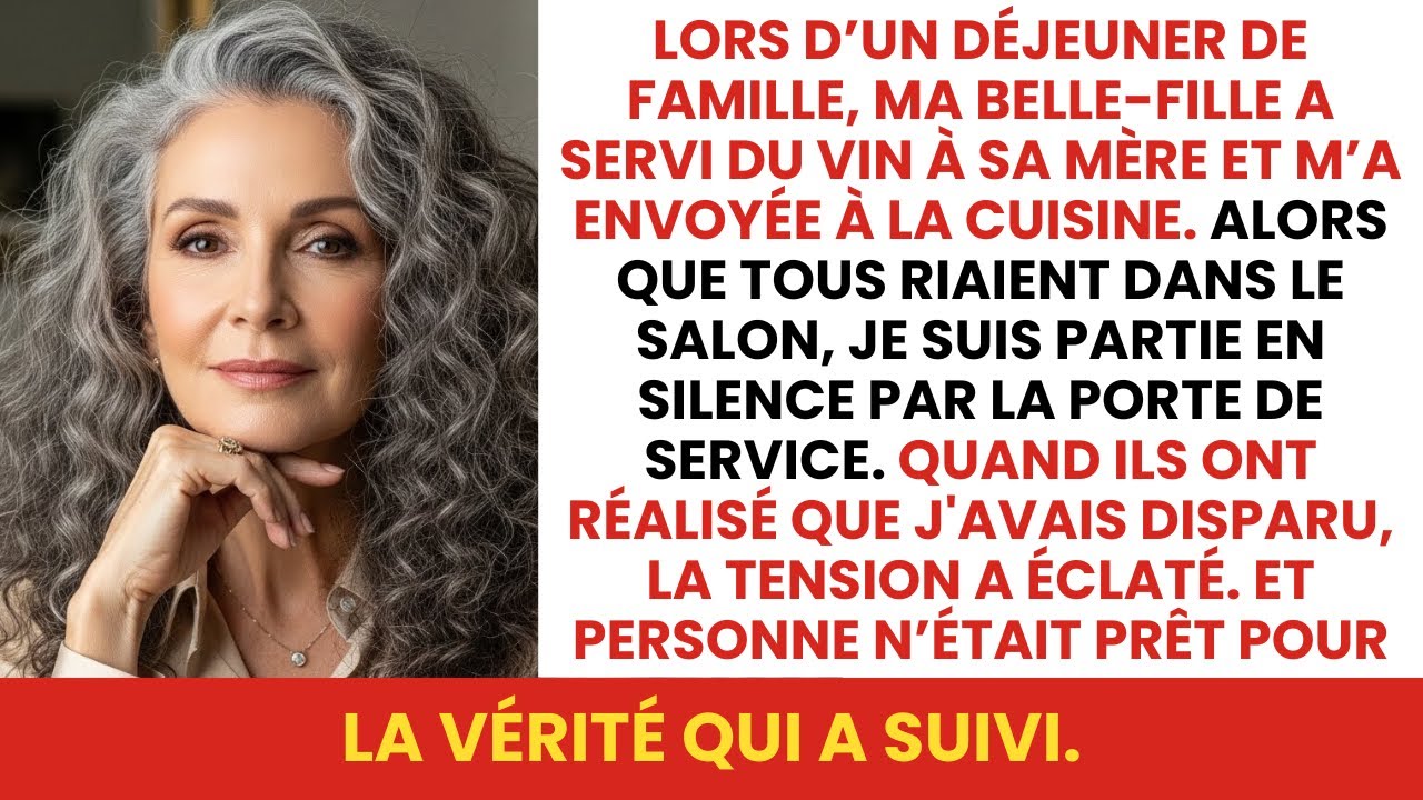 Ma belle-fille a servi du vin à sa mère et m'a demandé de faire la vaisselle. Alors j'ai...