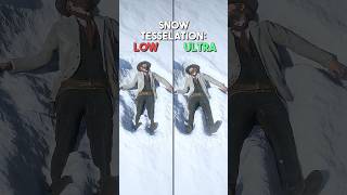 RDR2 - Snow Tessellation | Low VS Ultra #rdr2 #shorts #gaming #graphics
