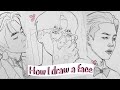 How I draw faces |  Indepth tutorial | Soobin Txt