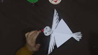 Paper crafts Paper bird Paper simple idea How to make paper bird