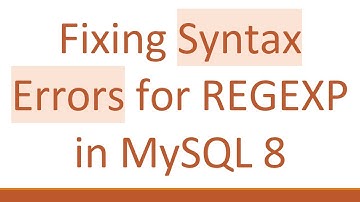 Fixing Syntax Errors for REGEXP in MySQL 8