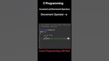 C Programming| Increment and Decrement Operators| Decrement Operator --a | #Shorts