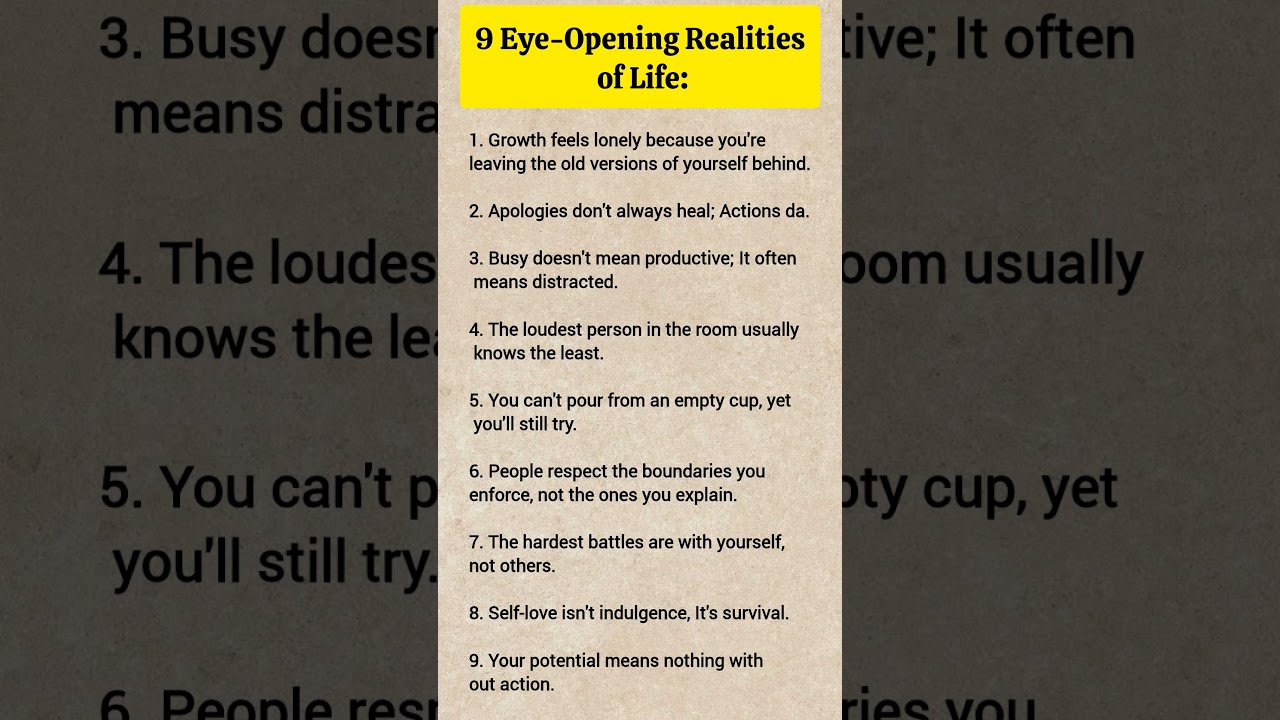 9 Eye-Opening Realities of Life 
