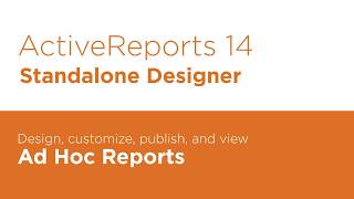 Introduction to the Stand-Alone Designer for .NET Reports | ActiveReports