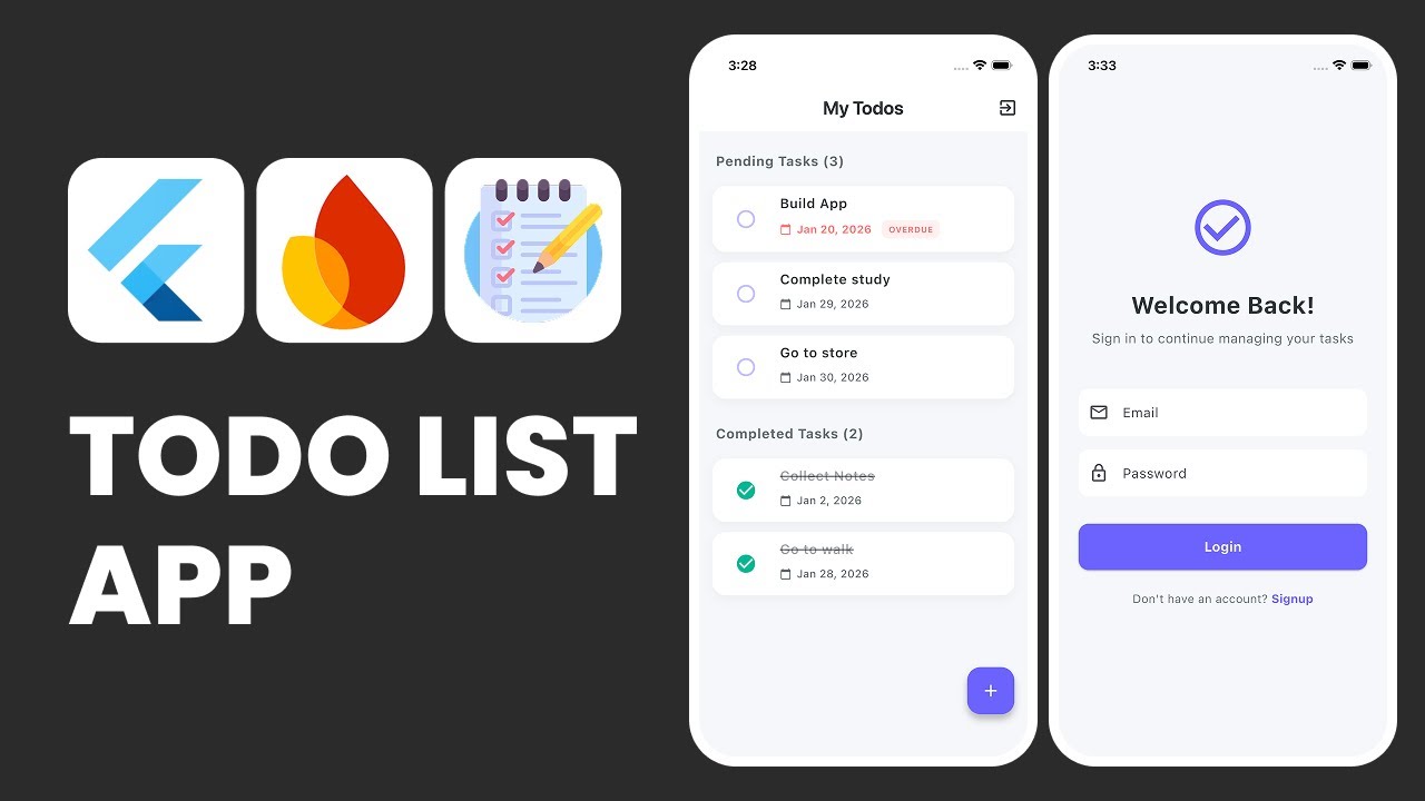 Todo List App in flutter with firebase - YouTube