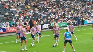 lionesses pre match warm up