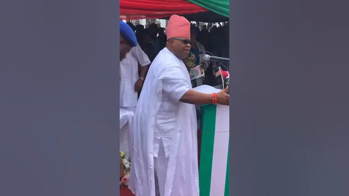 Governor Adeleke is at stage performing dancing skills